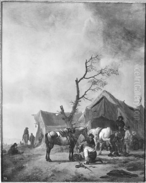Landscape with tents and a blacksmith - view 1