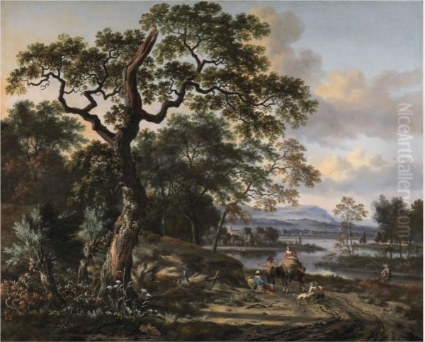 A Wooded Landscape with River - view 1