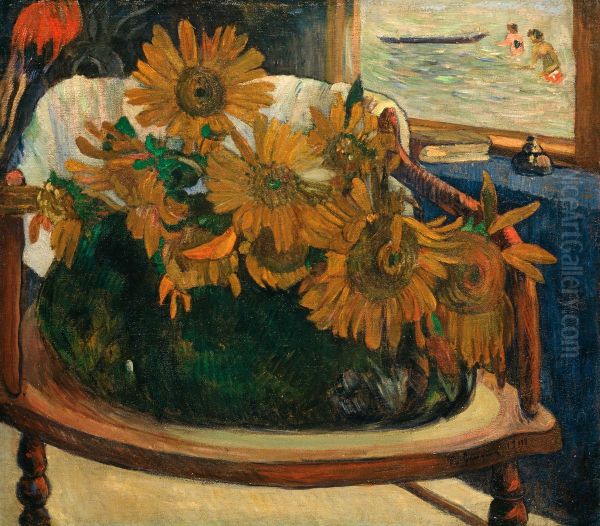 Sunflowers on an Armchair - view 1