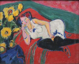 Reclining Woman in a White Chemise by Ernst Ludwig Kirchner