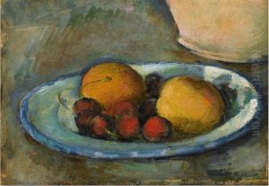 Apricots and Cherries on a Plate by Paul Cezanne
