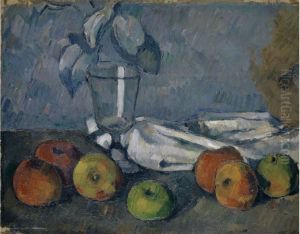 Verre et pommes by Paul Cezanne
