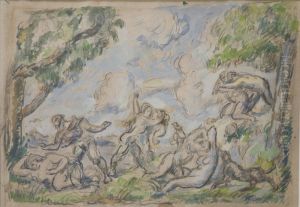 The struggle of love by Paul Cezanne