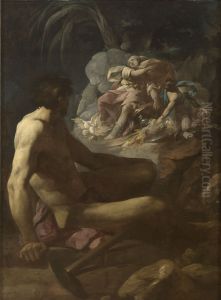 Venus at the Forge of Vulcan Obtaining Arms for Aeneas by Antonio Gonzalez Velazquez