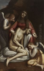 Pieta with Angels by Luca Cambiaso
