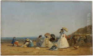 Figures on a Beach by Eugene Louis Boudin