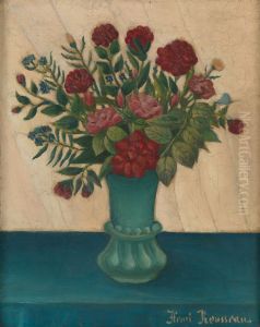 Flowers in a Vase by Henri Julien Rousseau