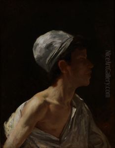 Bust of an Arab Boy in Profile by Maria Fortuny Marsal