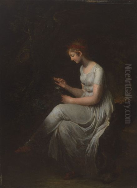Seated Woman Plucking a Flower - view 1