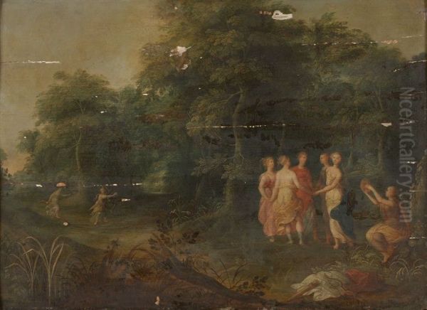 A Wooded Landscape with Nymphs Dancing - view 1