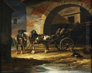 A Cart Loaded with Kegs by Theodore Gericault
