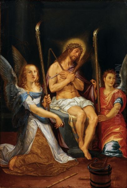 Christ on the Cold Stone with Two Angels - view 1