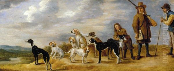 A Hunter with Eight Hounds - view 1