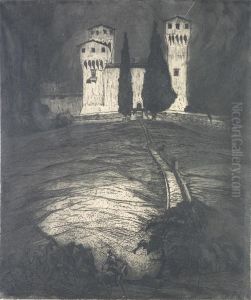 Paesaggio Con Castello Efigure by Francesco Chiappelli