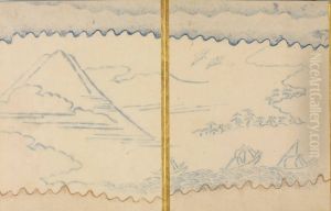 Mt. Fuji with Cranes and Fishing Boats by Mori Kansai