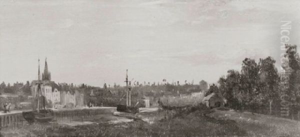 Dutch Boats at Low Tide - Antwerp - view 1