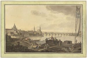 Dresden from the Banks of the Elbe River by Adrian Zingg