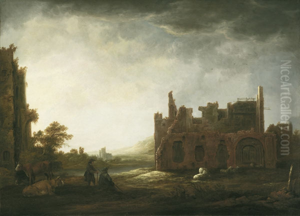 Landscape with the Ruins of Rijnsburg Abbey - view 1