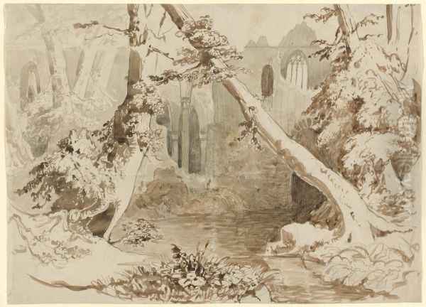 A Ruined Church in the Forest - view 1