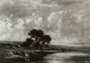 Cows Drinking by Jules Dupre