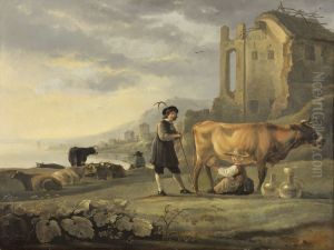 Landscape with Maid Milking a Cow by Aelbert Cuyp