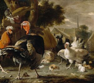 Poultry Yard by Melchior D'Hondecoeter