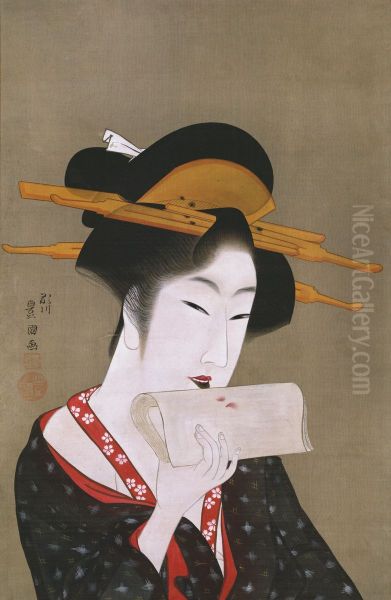 Beauty Blotting Her Lip Rouge - view 1