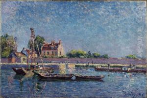The Lock of Saint-Mammes by Alfred Sisley