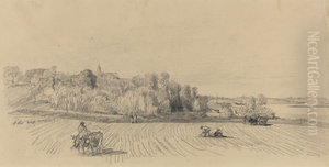 L'Ile aux Moines with Workers in a Field