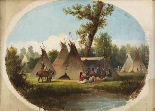 Assiniboin Encampment on the Upper Missouri - view 1