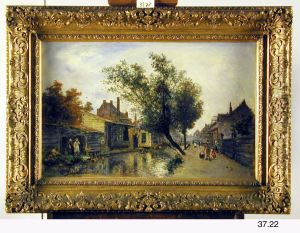 Village Street with a Canal Village Street with a Canal