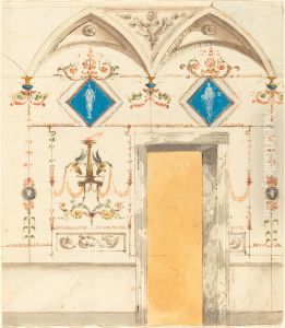 Pompeiian Wall Decoration by Giuseppe Bernardino Bison