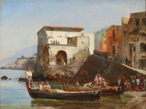 Coastal view from Massa, Italy. by Carl Frederik Sorensen
