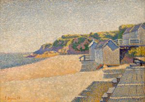 Portrieux, The Bathing Cabins, Opus 185 (Beach of the Countess) by Paul Signac