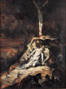 Le Christ en croix, ou La Vierge au pied de la Croix by Emile Bernard