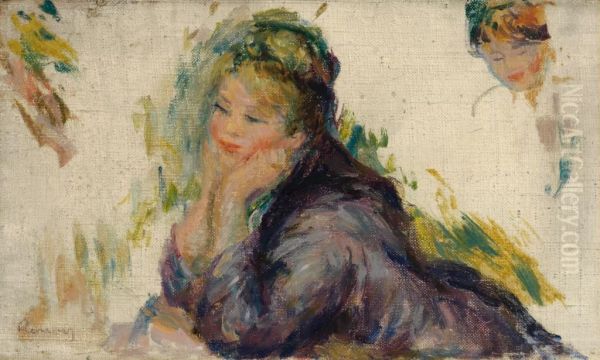 Woman Leaning on Her Elbows - view 1