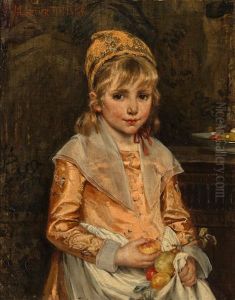A girl with apples by Margarethe Loewe-Bethe