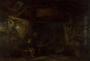 Interior of a Welsh cottage by William James Muller