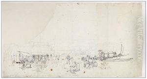 Halto de huma Moncao do Sr. Langsdorff e de huma moncao Imperial n`huma praia do Rio Paraguai by Hercules Florence