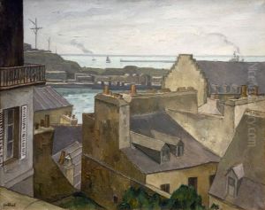 Brest, l'entree de la Penfeld by Robert Louis Antral