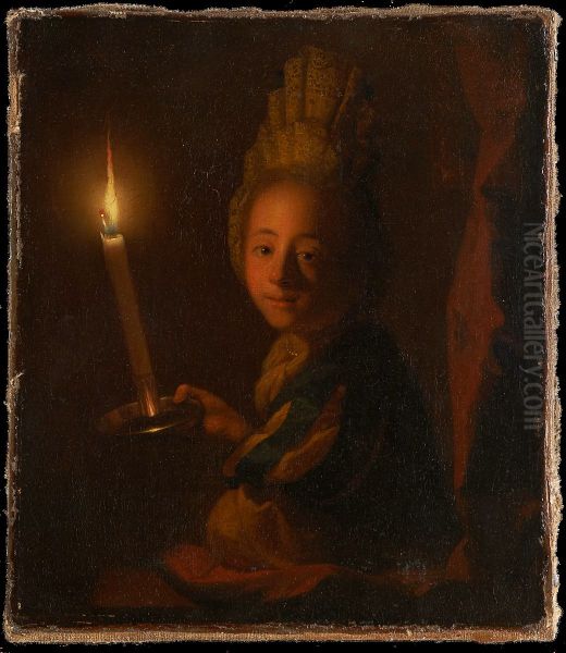 Girl with Burning Candle - view 1