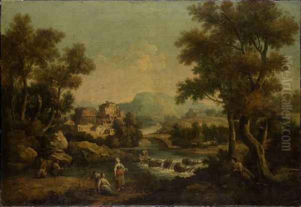Italienische Landschaft mit Gebirgsbach - view 1