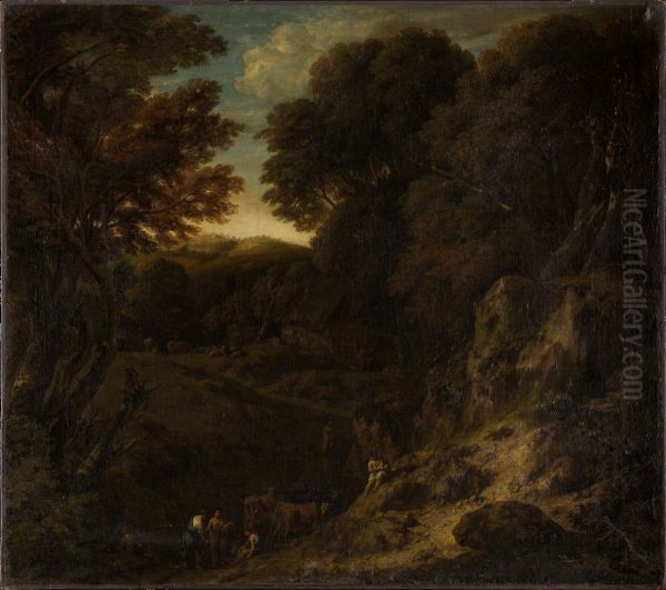 Italian Wooded Landscape with Cattle Pond - view 1