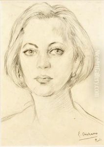 "retrato De Mujer". by Eduardo Chicharro Y Aguera