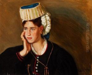 Muchacha Con Traje Regional by Eduardo Chicharro Y Aguera