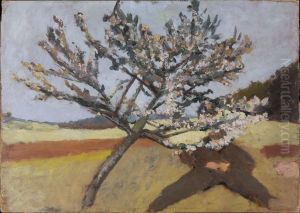 Man lying beneath a Blossoming Tree