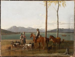 Morning at the Tegernsee by Wilhelm Von Kobell