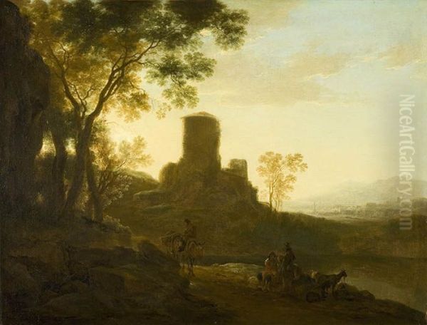 Italianate Landscape with Old Tower - view 1