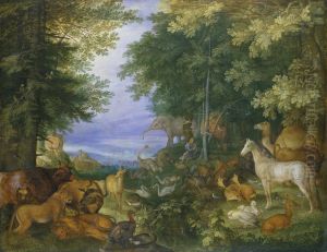 Orpheus unter den Tieren by Roelant Savery