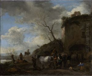 Riders at a Blacksmith's by Philips Wouwerman